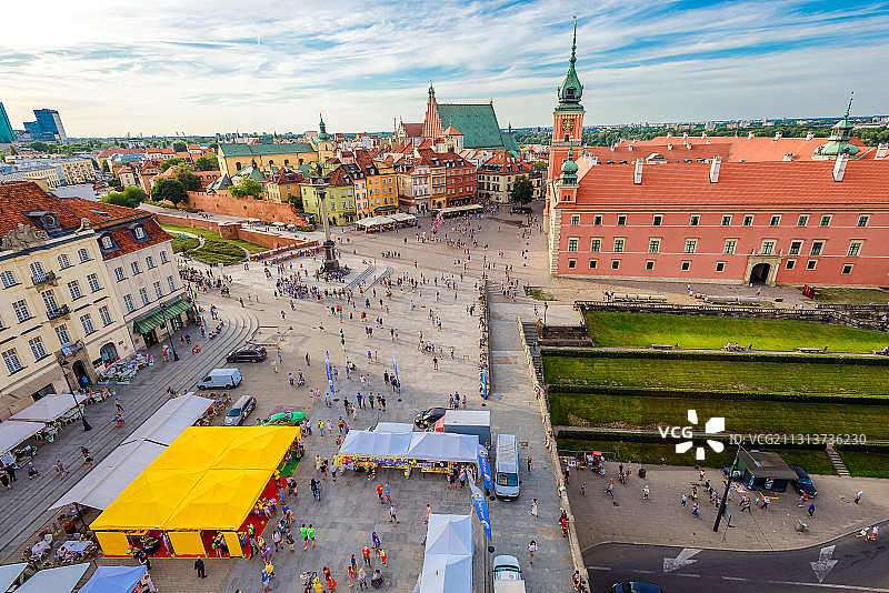波兰华沙城堡广场风光图片素材