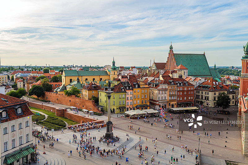 波兰华沙城堡广场风光图片素材