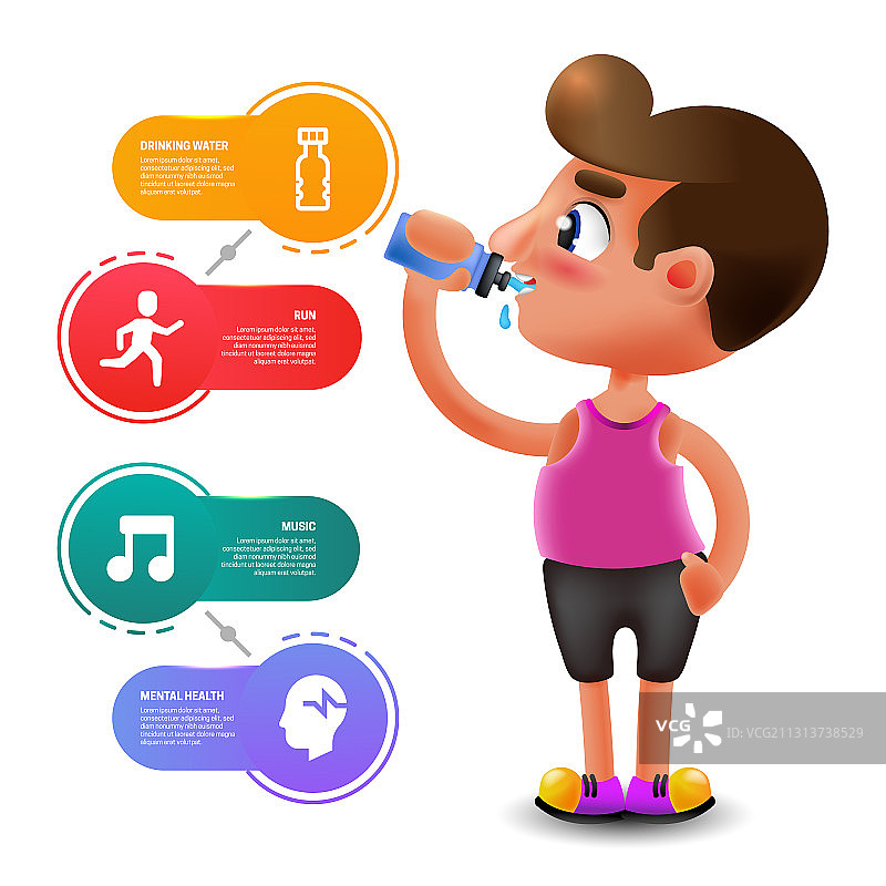 注重健康生活的男人在喝水图片素材