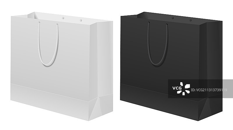 黑白手提礼品纸袋模板图片素材