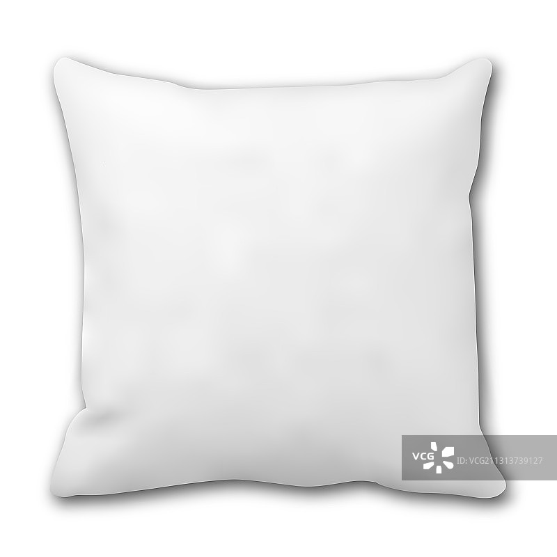 方形床垫枕头模型（空白隔离）图片素材