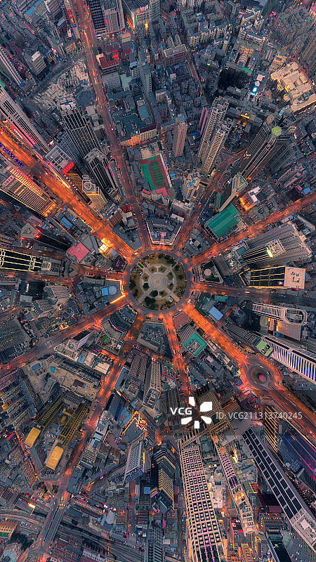 大连城市风光夜景航拍上帝视角晚上图片素材