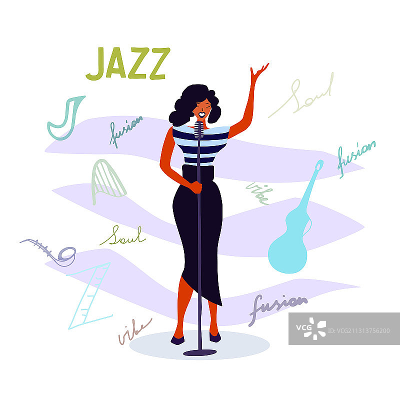 爵士歌手与爵士音乐派对图片素材