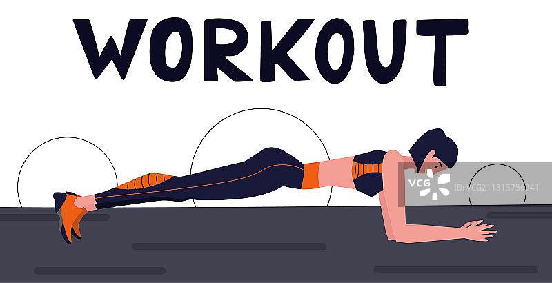 健身锻炼的女性角色图片素材