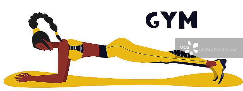 健身锻炼的女性角色图片素材