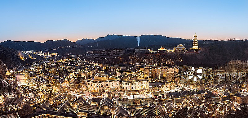 2021新年伊始的古北水镇图片素材