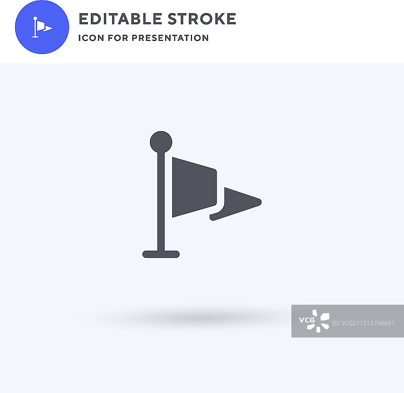 红色旗帜图标填充扁平标志图片素材