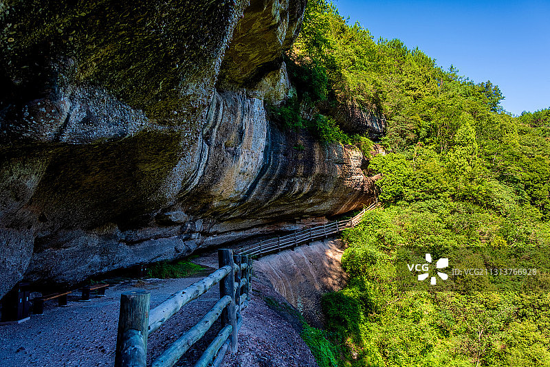 中国四川广元剑门关风景区金牛峡栈道图片素材