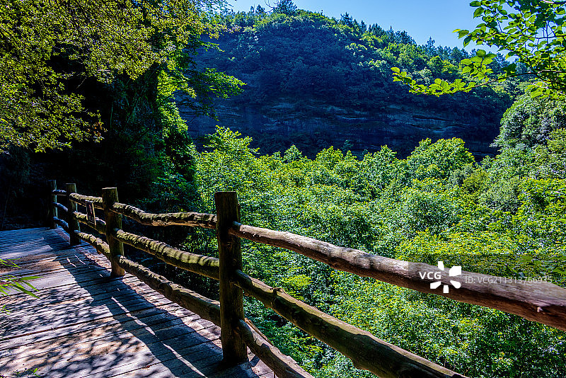 中国四川广元剑门关风景区金牛峡栈道图片素材