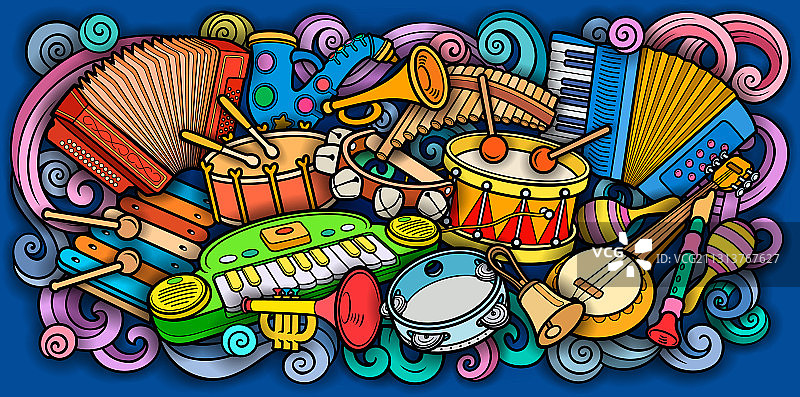 手绘卡通儿童玩具涂鸦图片素材