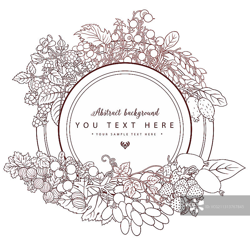 手绘浆果和水果涂鸦图片素材