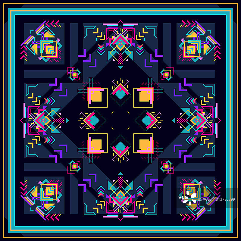 部落方形波西米亚风装饰（男孩适用）图片素材