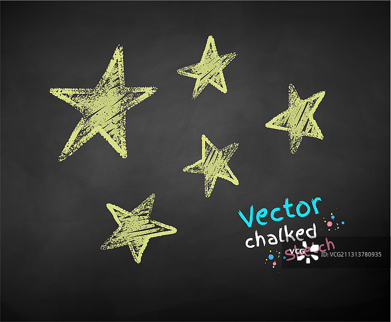 粉笔画星星图片素材