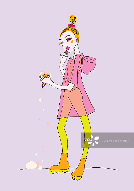女孩和冰淇淋图片素材