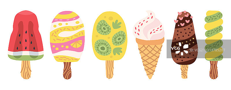 不同口味的冰淇淋图片素材