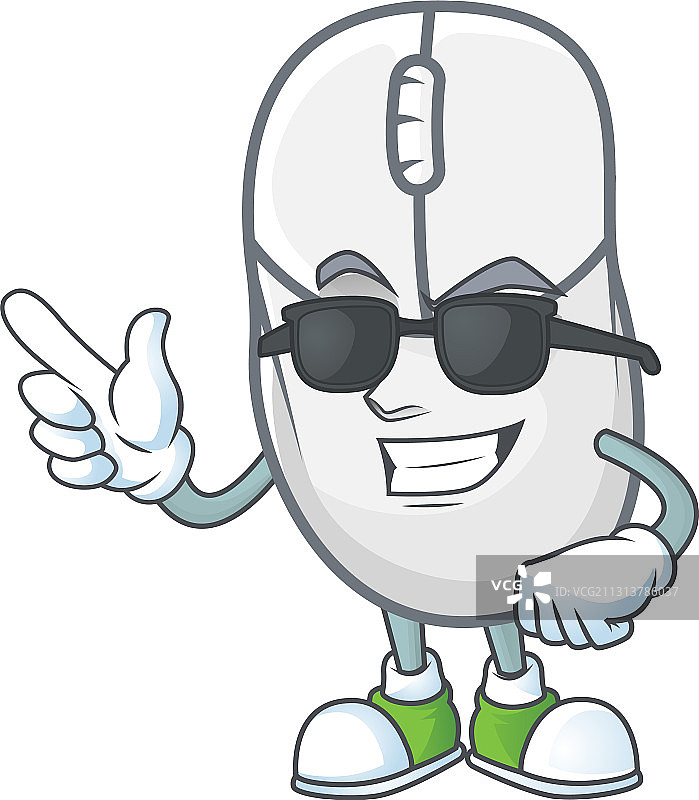 戴黑色眼镜的超酷白老鼠图片素材