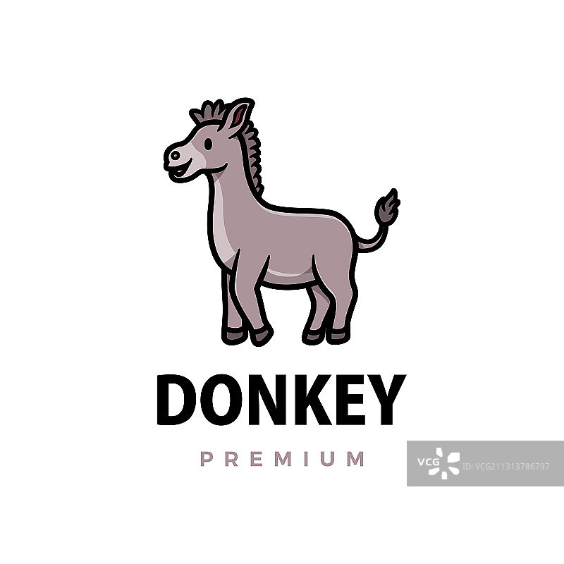 可爱的驴卡通标志图标图片素材