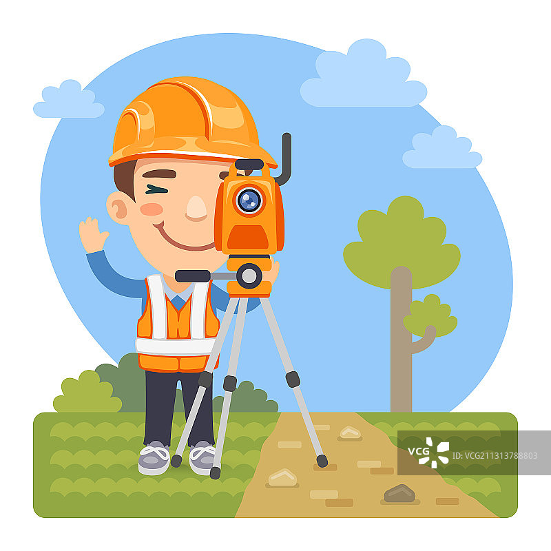 卡通测量员图片素材