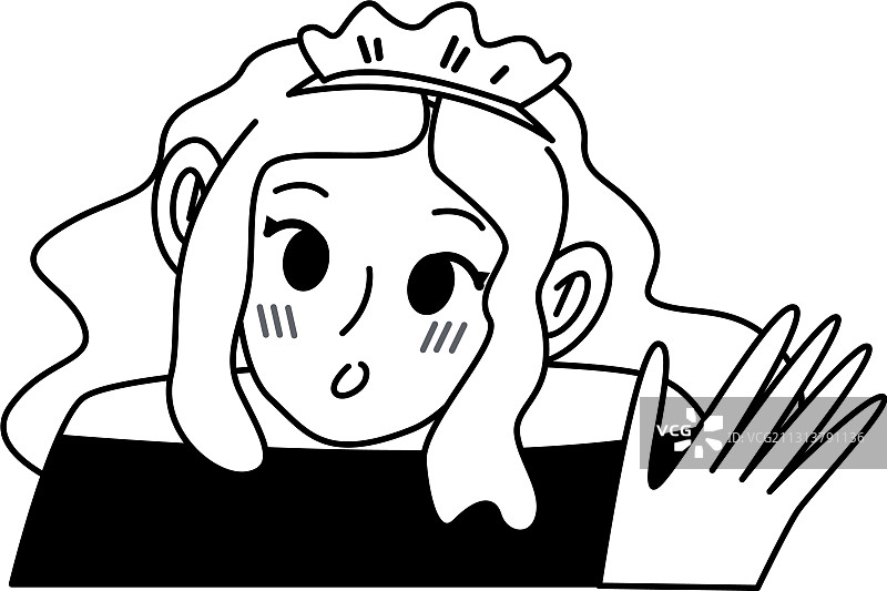 漫画惊讶女人招手图片素材