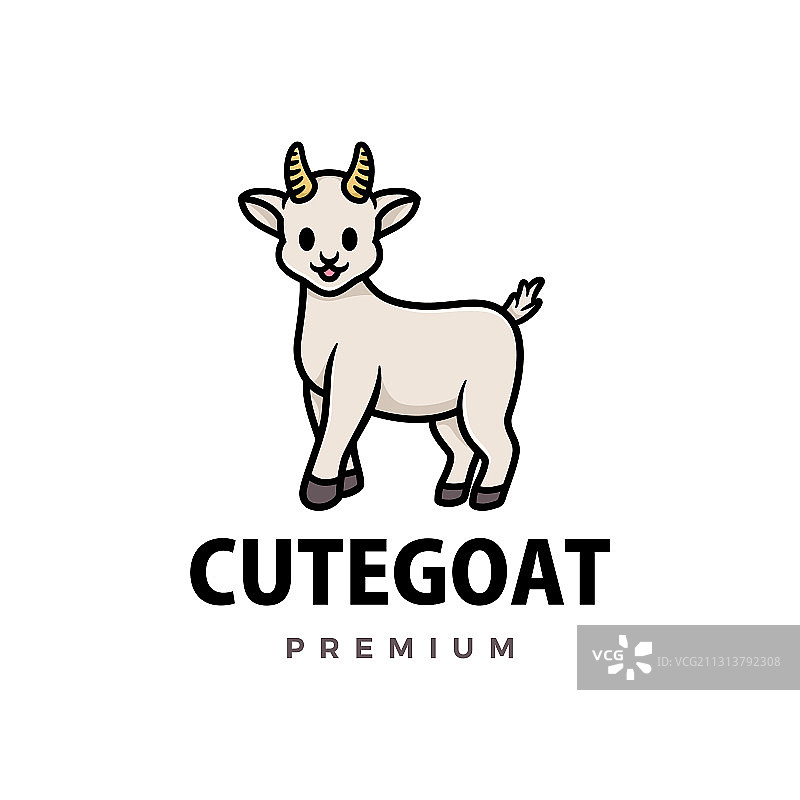 可爱的山羊卡通标志图标图片素材