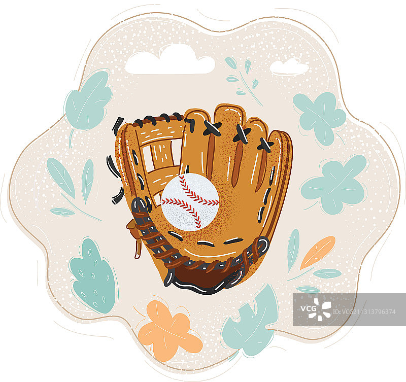 戴棒球手套的手图片素材