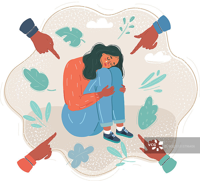 感到羞耻的少女图片素材