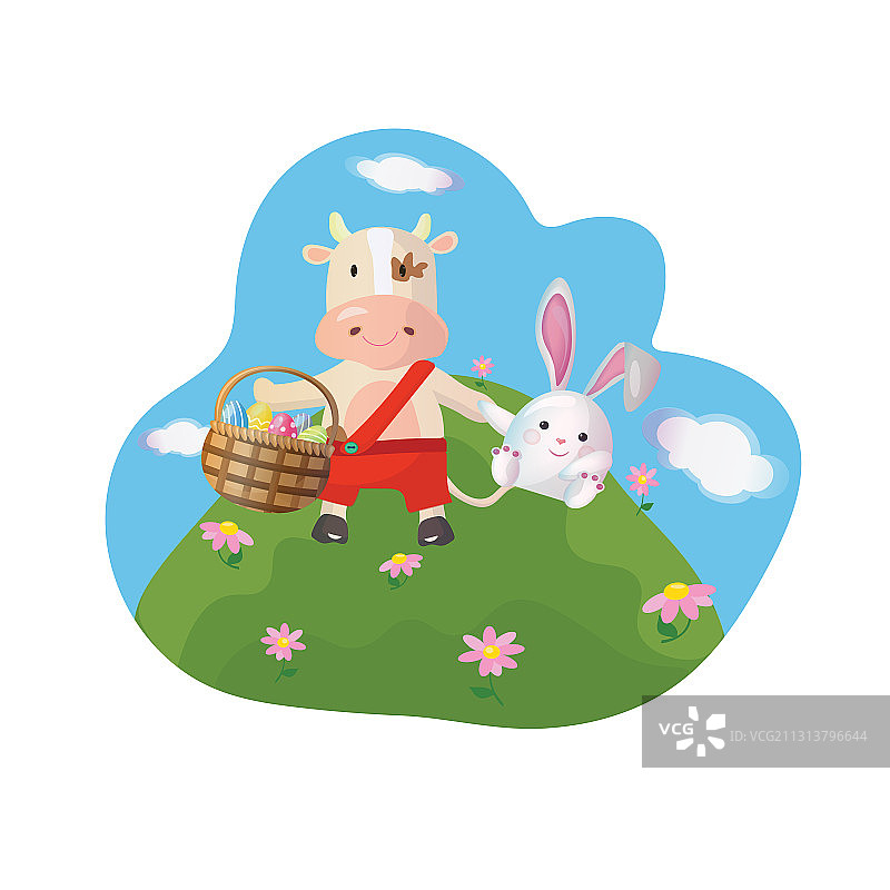 含2021中国新年的复活节贺卡图片素材