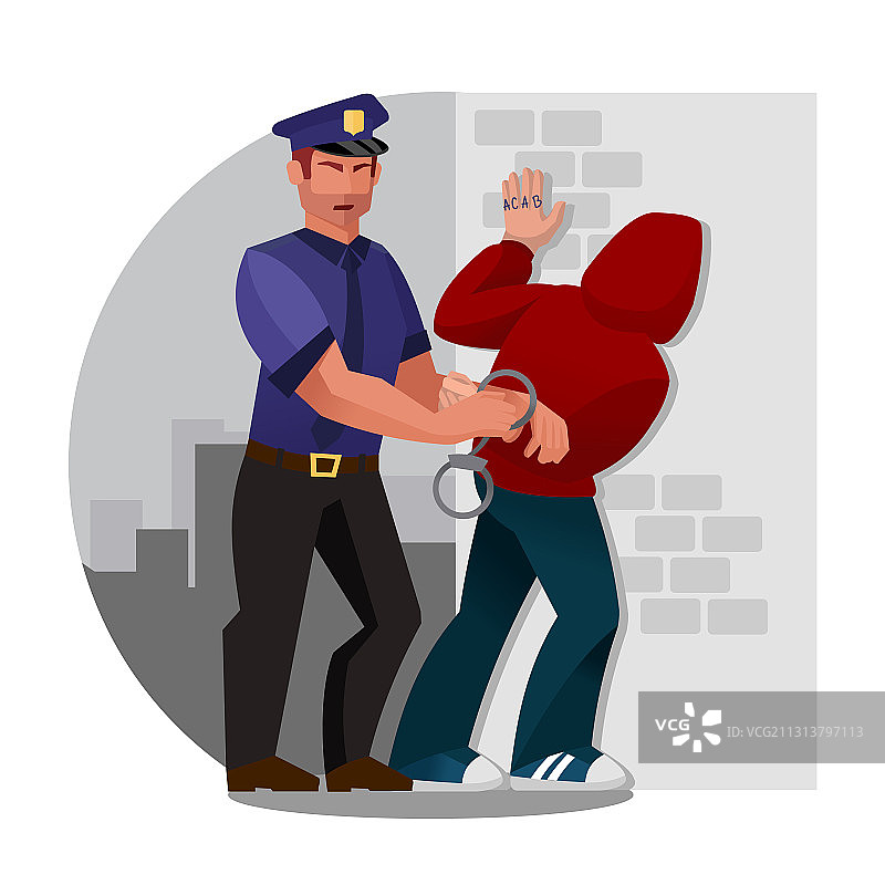 卡通彩色人物警察图片素材