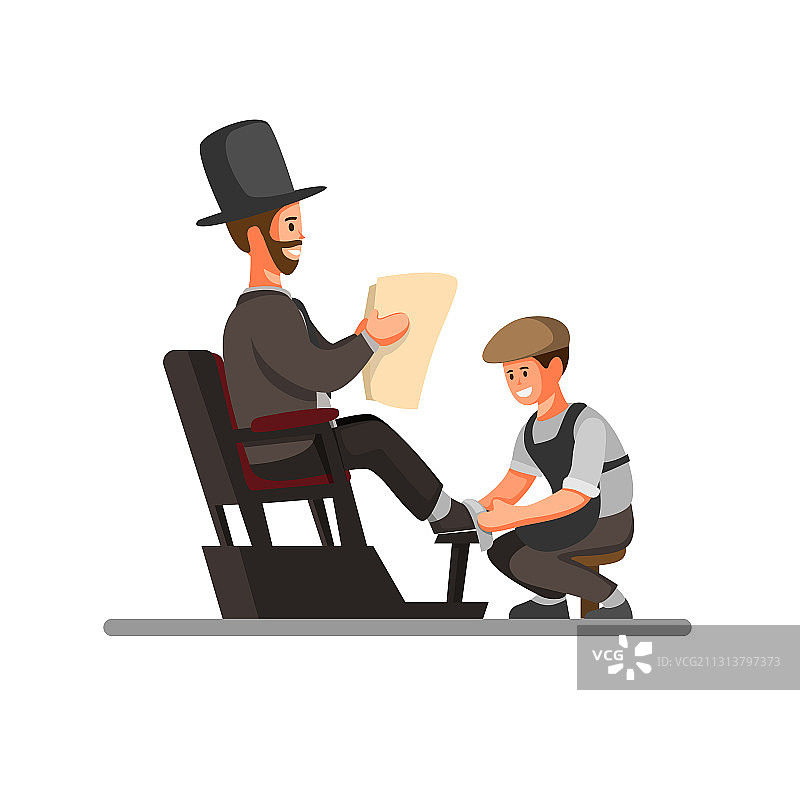 经典男士擦鞋服务图片素材