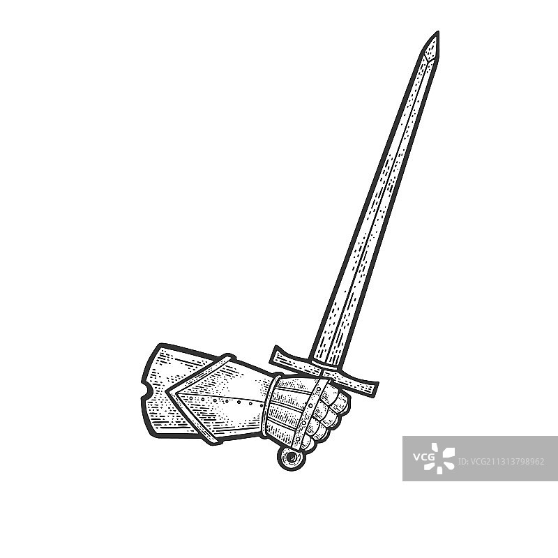 手持剑的骑士素描图片素材