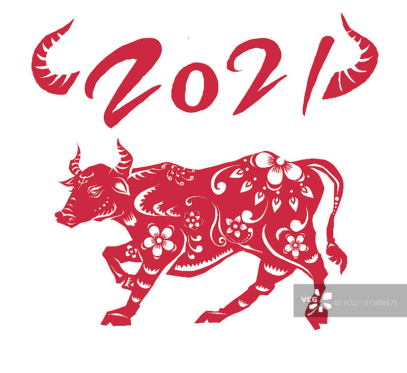 牛剪纸图片素材