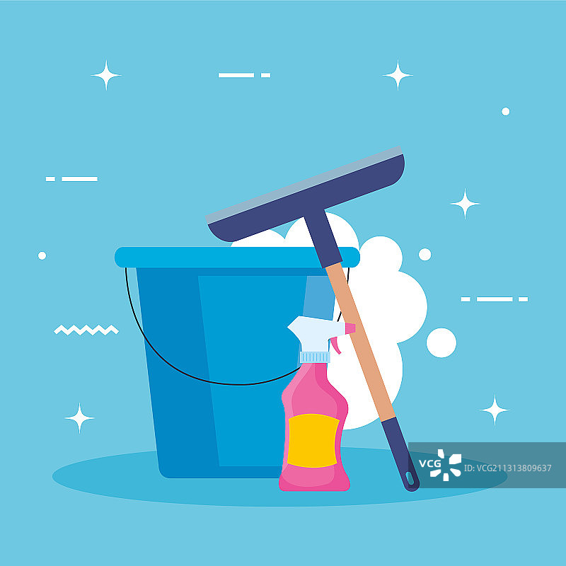 清洁服务：清洁工具水桶图片素材
