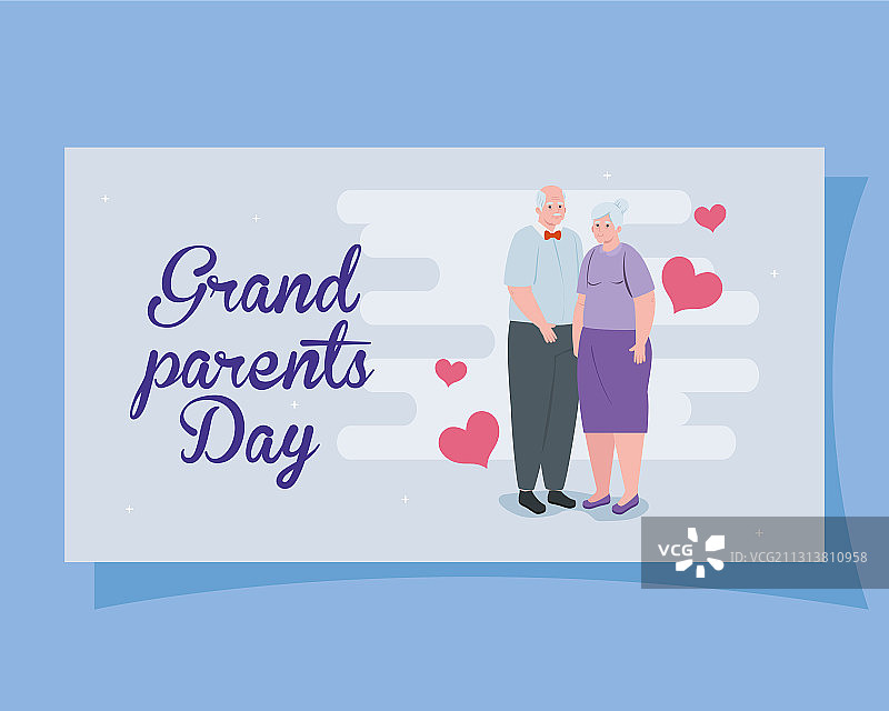 快乐祖父母节：可爱的老夫妇图片素材