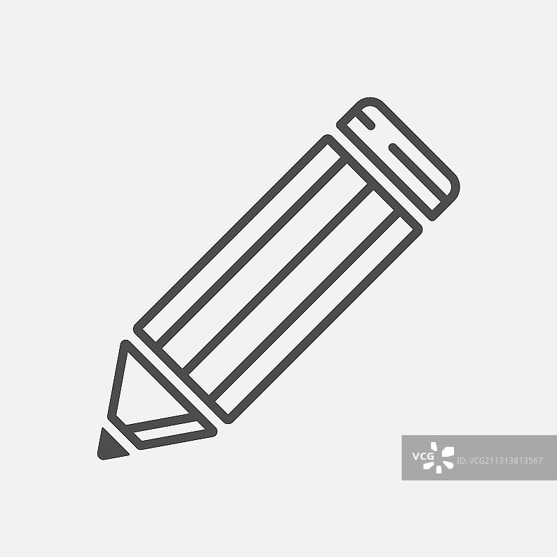 铅笔简约线性图标图片素材
