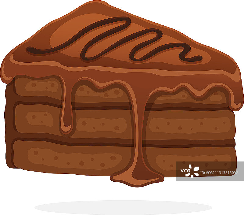 巧克力淋面奶油蛋糕切片图片素材