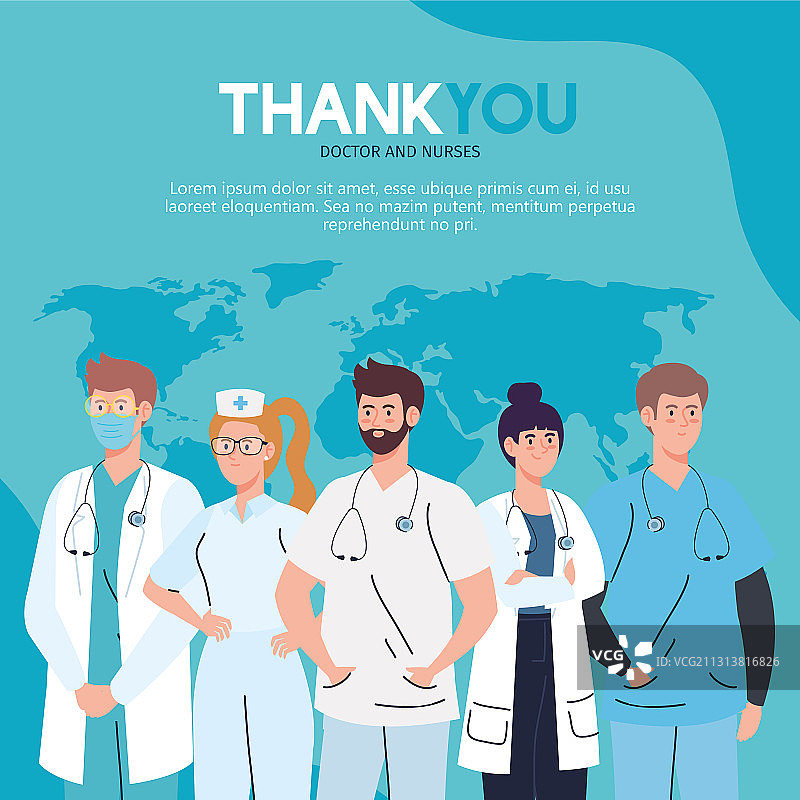 感谢在医院工作的医生和护士图片素材