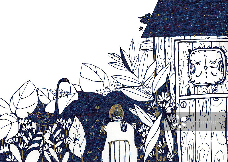 黑白插画图片素材