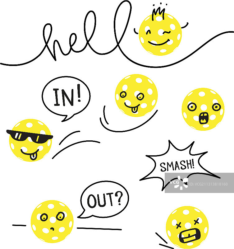 带有对话气泡的泡菜球角色图片素材