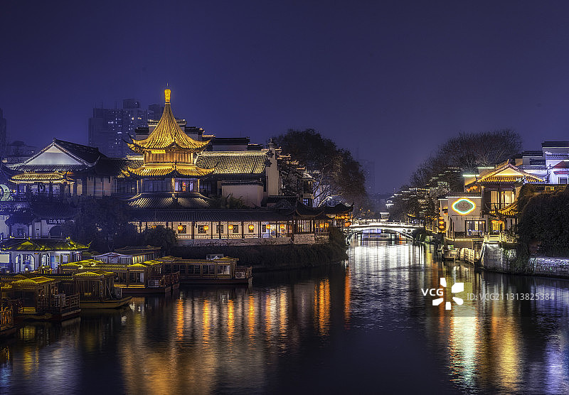 南京夫子庙秦淮河图片素材