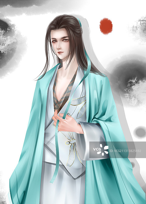 中国风古风男性公子插画图片素材