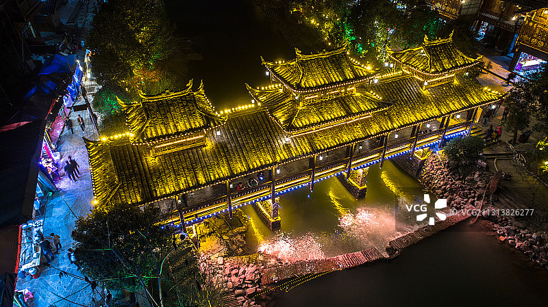 贵州千户苗寨夜景图片素材