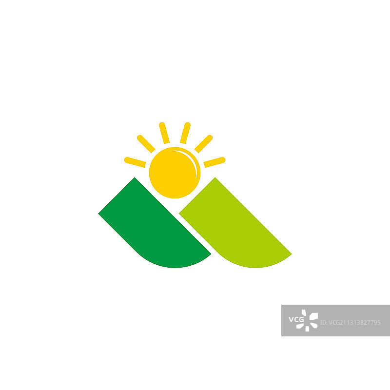 山脉太阳几何彩色设计图片素材