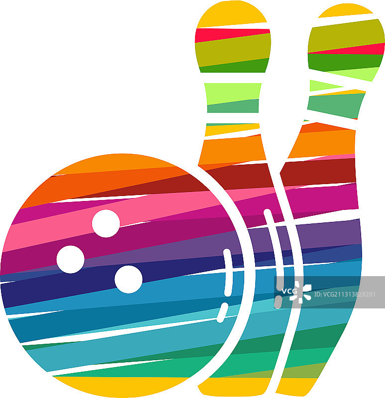 彩色保龄球运动logo设计图片素材