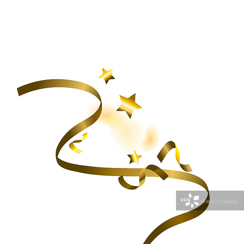 假日蛇形金箔飘带丝带图片素材