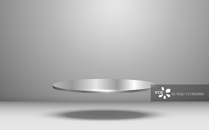 白色工作室中的银色领奖台图片素材