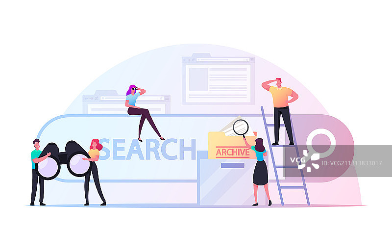 角色在互联网上搜索信息图片素材