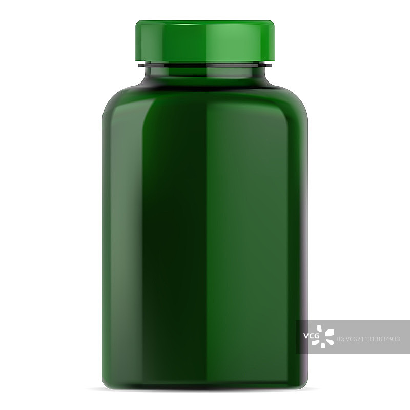 绿色塑料保健品药瓶模型图片素材