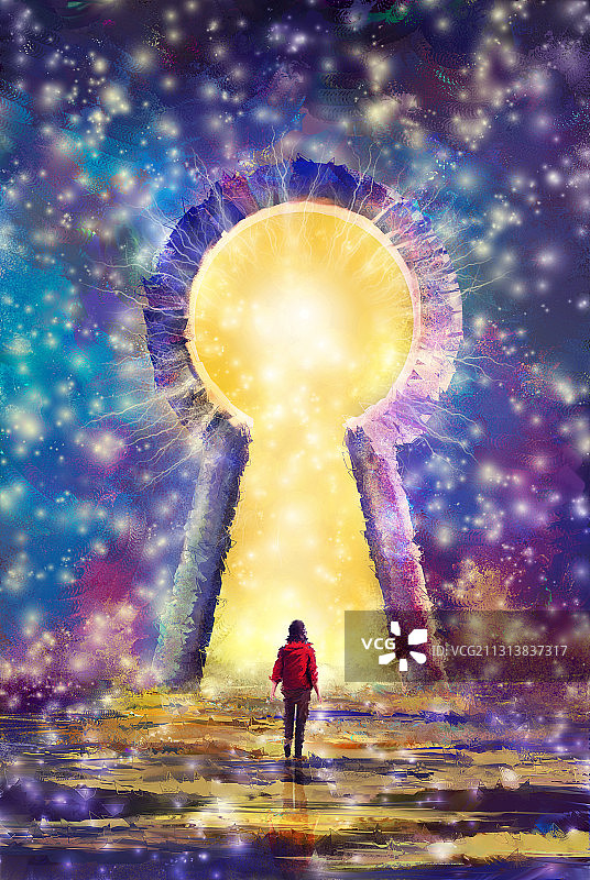 向着光明的未来前进的人图片素材