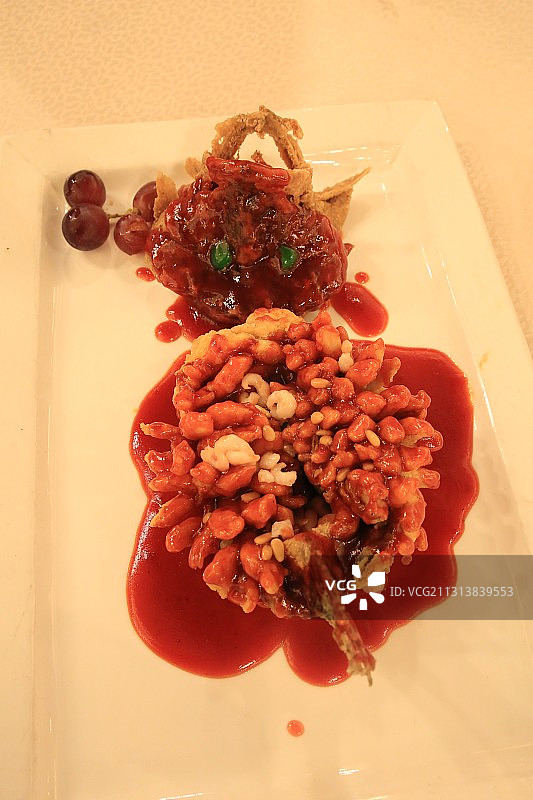 江苏苏州松鹤楼名菜松鼠桂鱼图片素材