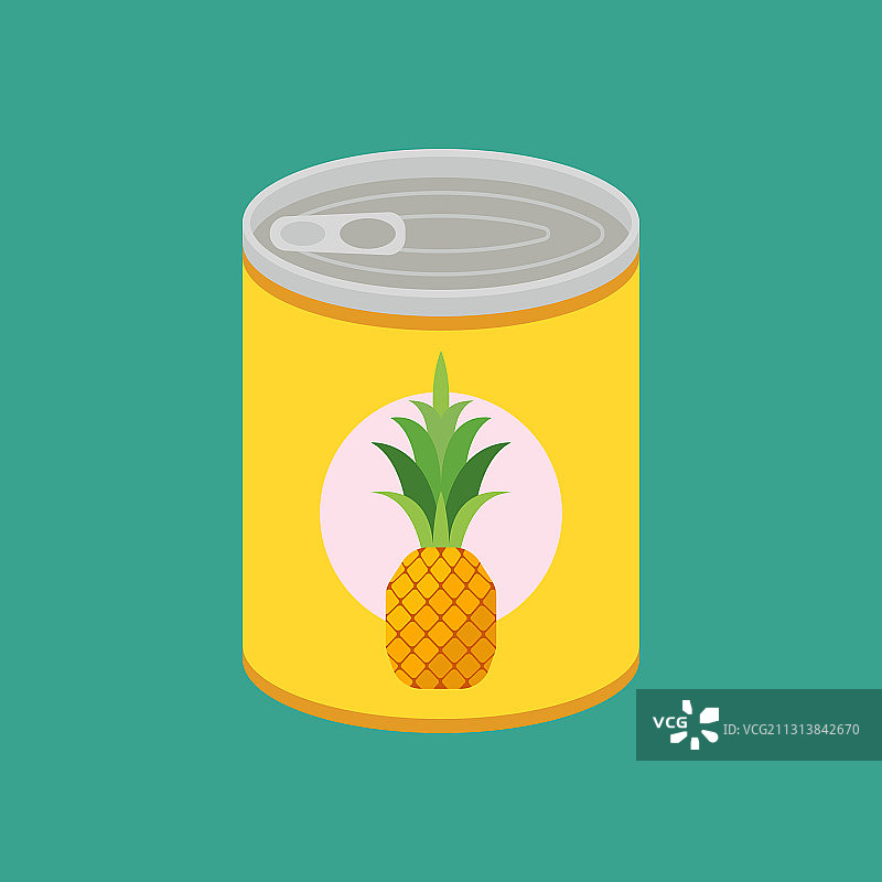 扁平风格罐头菠萝图片素材